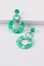 Vintage Print Geometric Circle Earnings