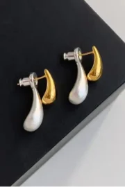 Versatile Gold and Silver Water Droplet Earrings