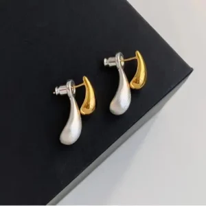 Versatile Gold and Silver Water Droplet Earrings