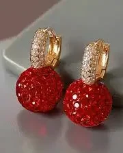 Red Ball Drop Earring – Elegant, Stylish & Comfortable
